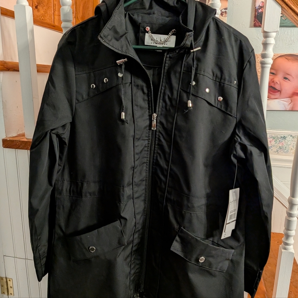 Nicole Miller Black Coat with Hood